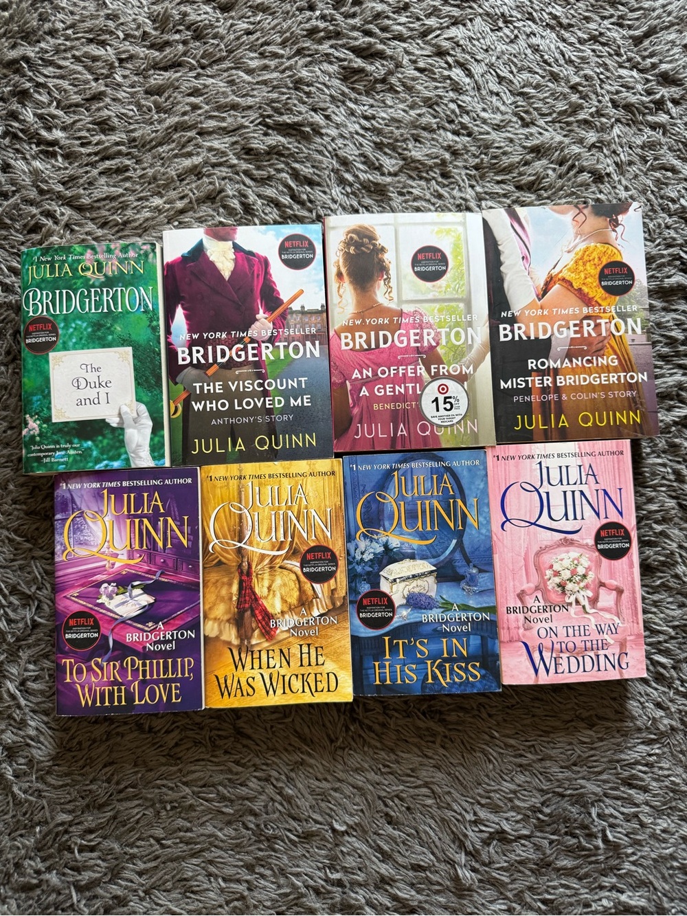 Julia Quinn Bridgerton Complete Series Books 1-8 Paperback Lot Netflix Tie-In